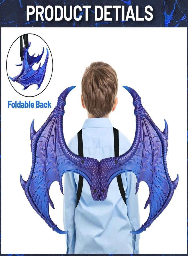 IncreDecor Dragon Costume for Kids Dinosaur Tail Mask Set, Cool Halloween Costume Cosplay Dragon Costume Mask for Children Boys (Cool Blue) - Image 4